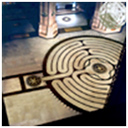 Labyrinth superimposed on floor of St. John the
              Divine, New York City