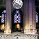 Bay at St. John the Divine Showing proposed suspended
              Millennium Sphere